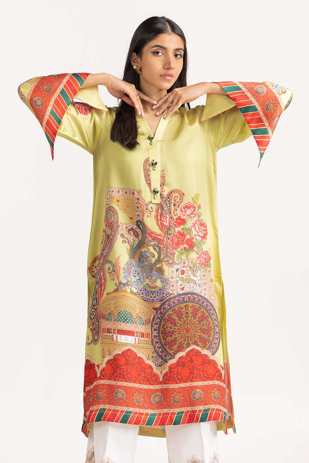 1 Piece Shamoz Silk Embellished Shirt - Image 4