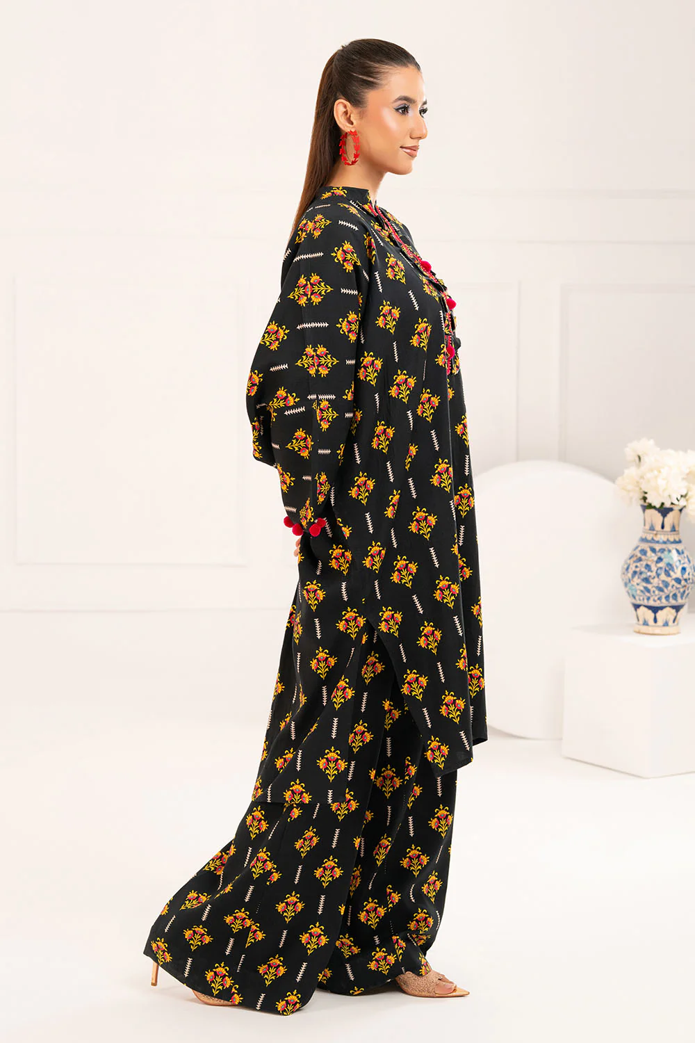 2 Piece Printed Slub Viscose Suit - Image 4