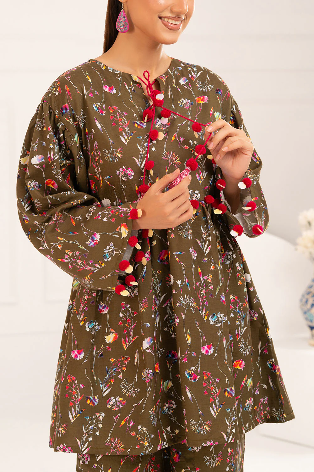 2 Piece Printed Slub Viscose Suit - Image 4