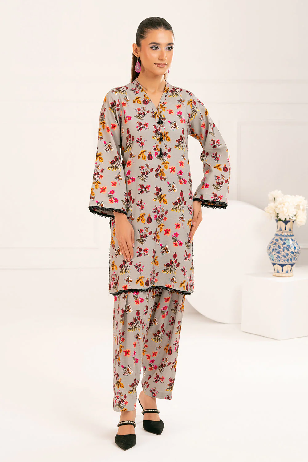 2 Piece Printed Slub Viscose Suit - Image 6