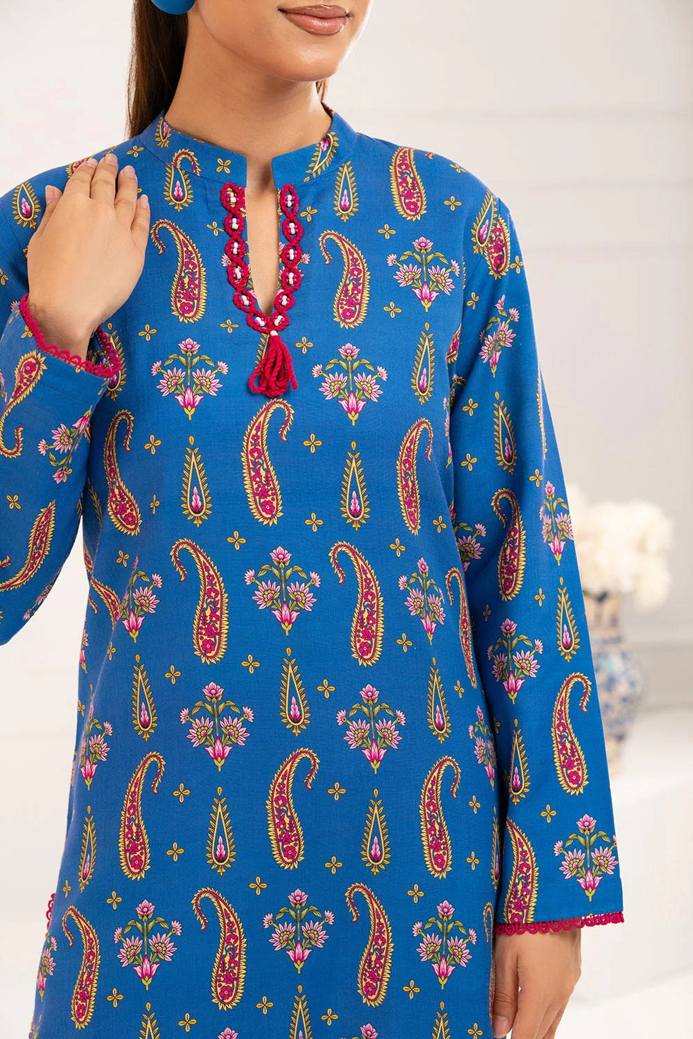 2 Piece Printed Slub Viscose Suit - Image 2