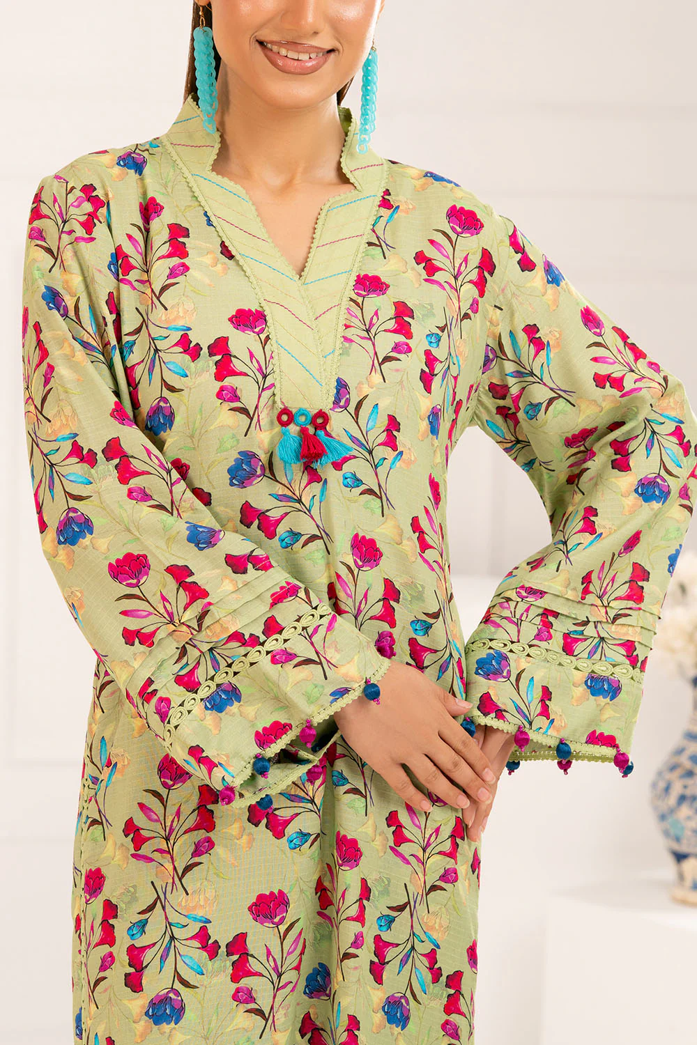 2 Piece Printed Slub Viscose Suit - Image 2
