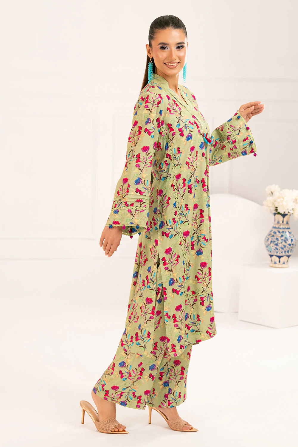 2 Piece Printed Slub Viscose Suit - Image 4