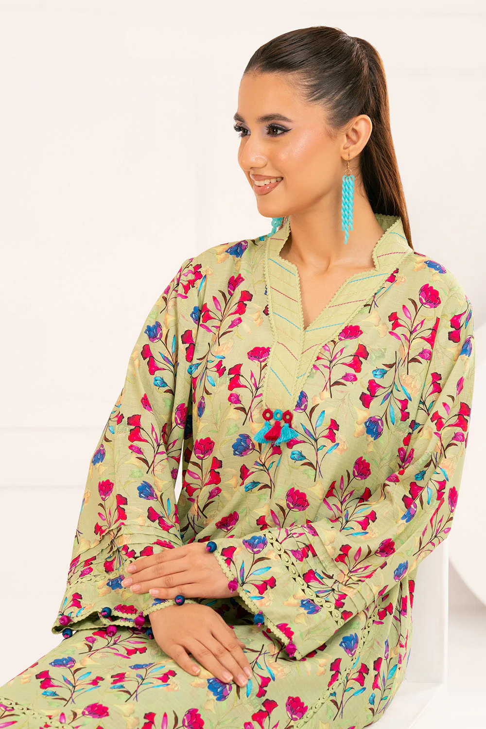2 Piece Printed Slub Viscose Suit - Image 6