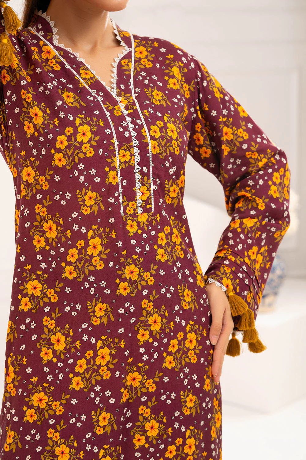 2 Piece Printed Slub Viscose Suit - Image 2