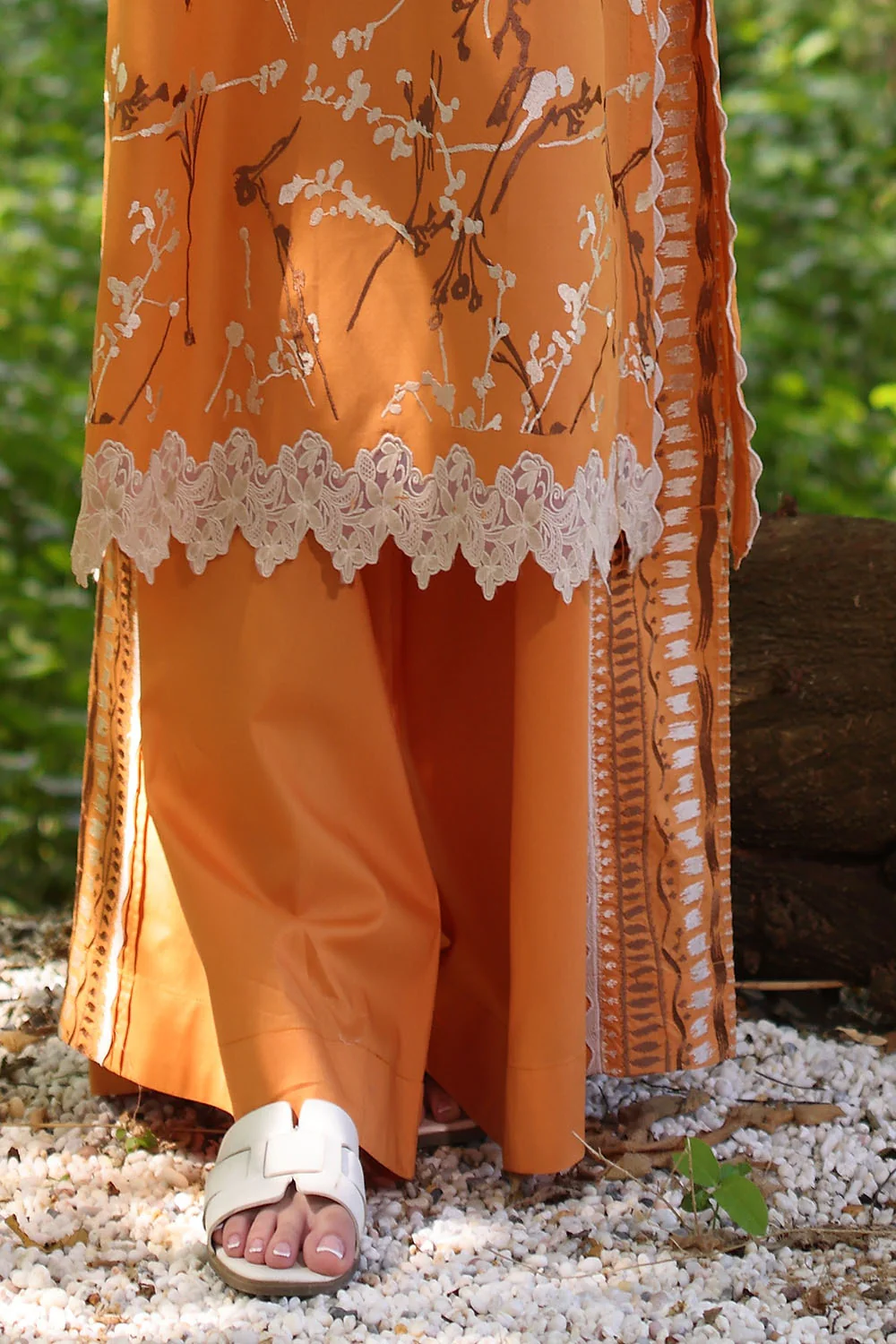 2 Piece Unstitched Embroidered Lawn Shirt with Dyed Trouser - Image 5