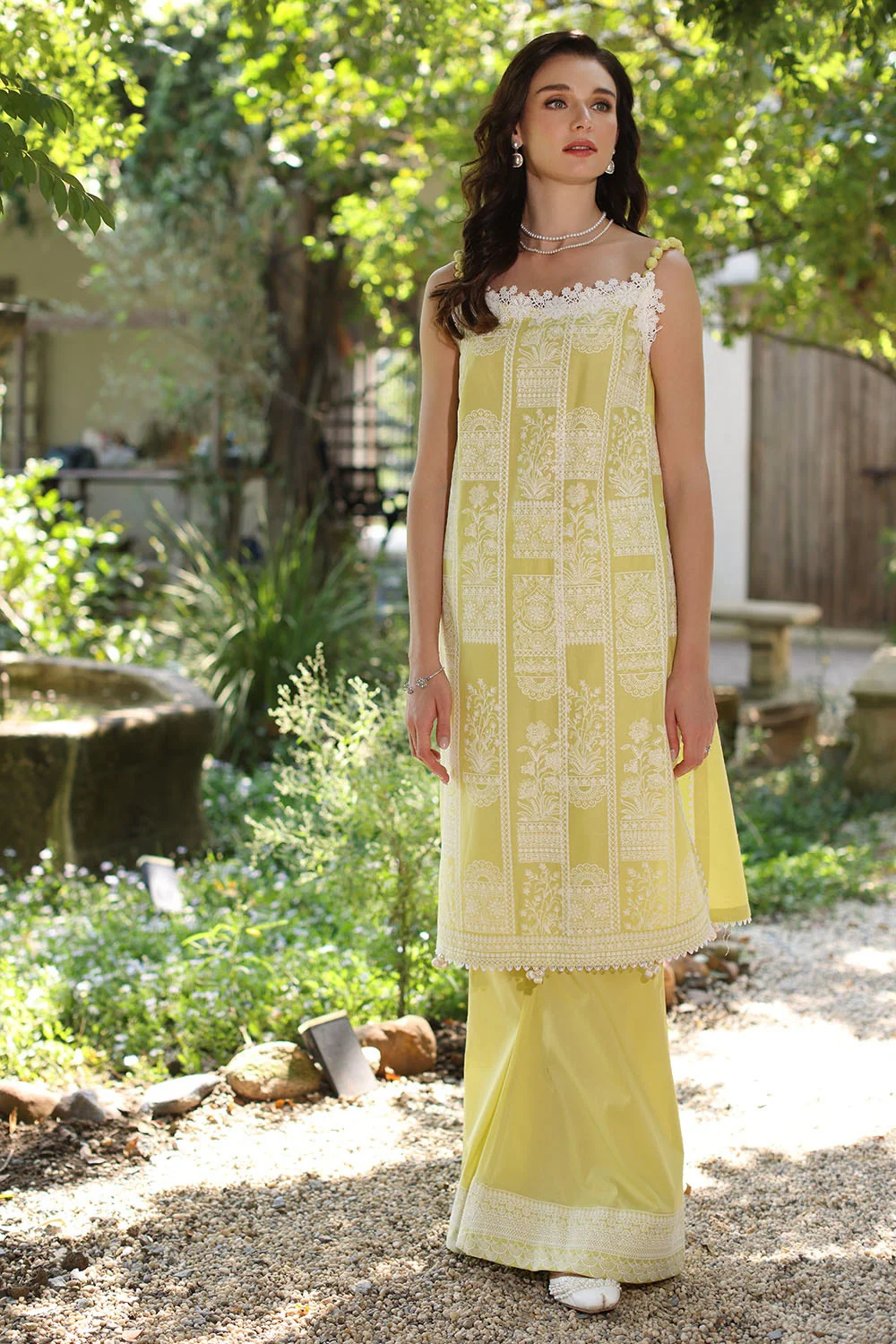 2 Piece Unstitched Embroidered Lawn Shirt with Dyed Trouser - Image 4