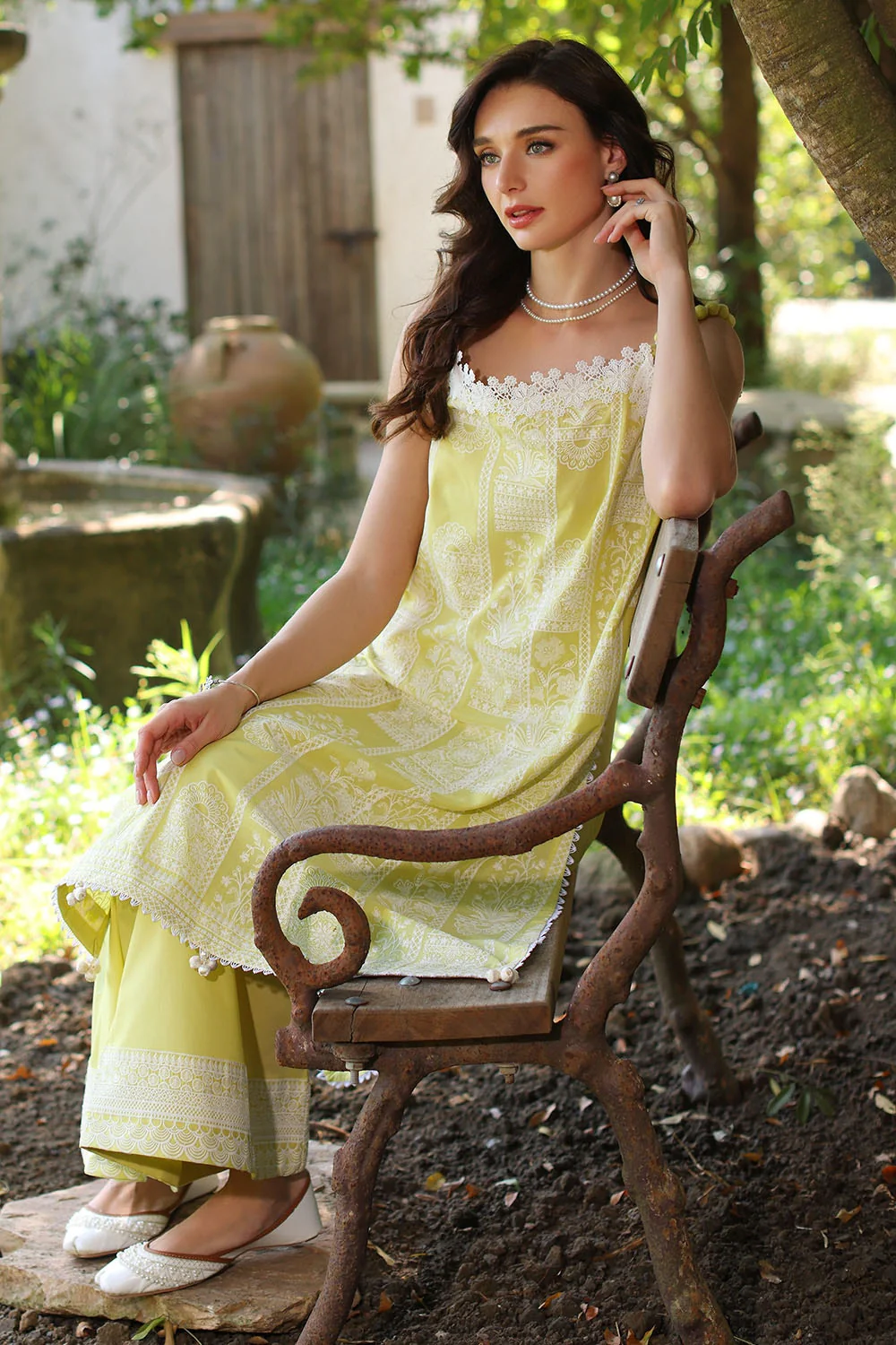 2 Piece Unstitched Embroidered Lawn Shirt with Dyed Trouser - Image 5