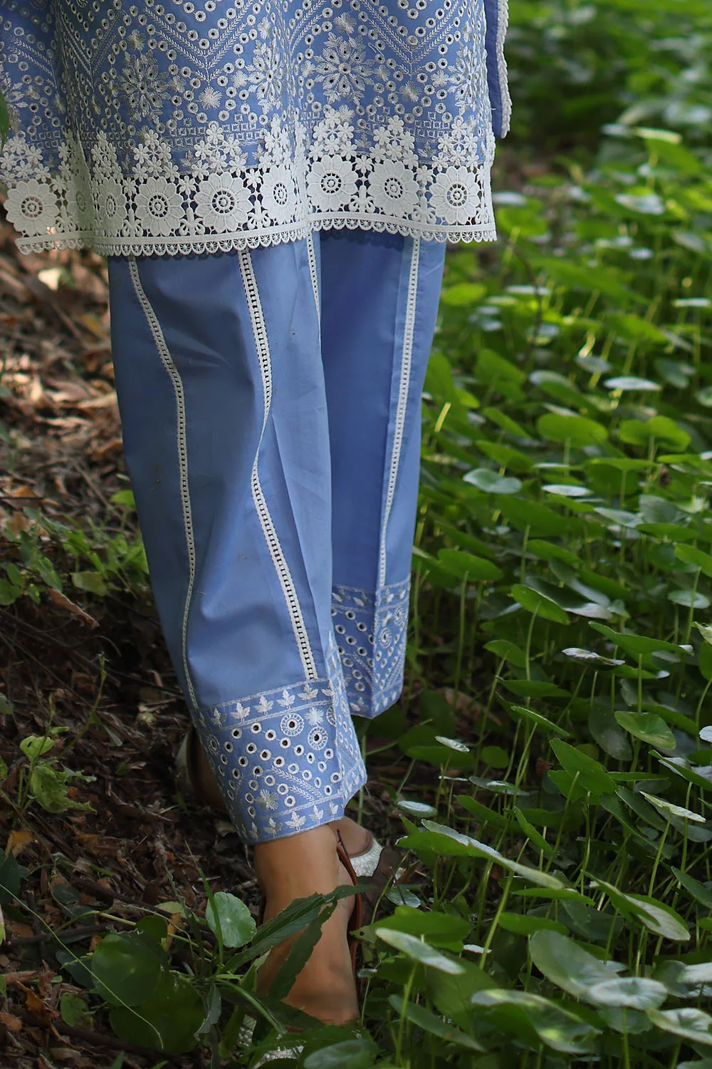 2 Piece Unstitched Embroidered Lawn Shirt with Dyed Trouser - Image 5
