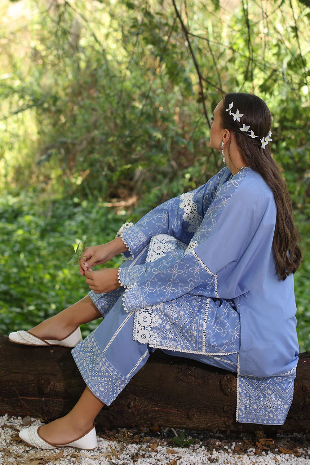 2 Piece Unstitched Embroidered Lawn Shirt with Dyed Trouser - Image 7