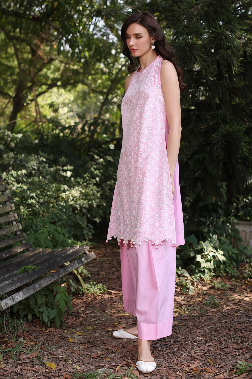 2 Piece Unstitched Embroidered Lawn Shirt with Dyed Trouser - Image 3