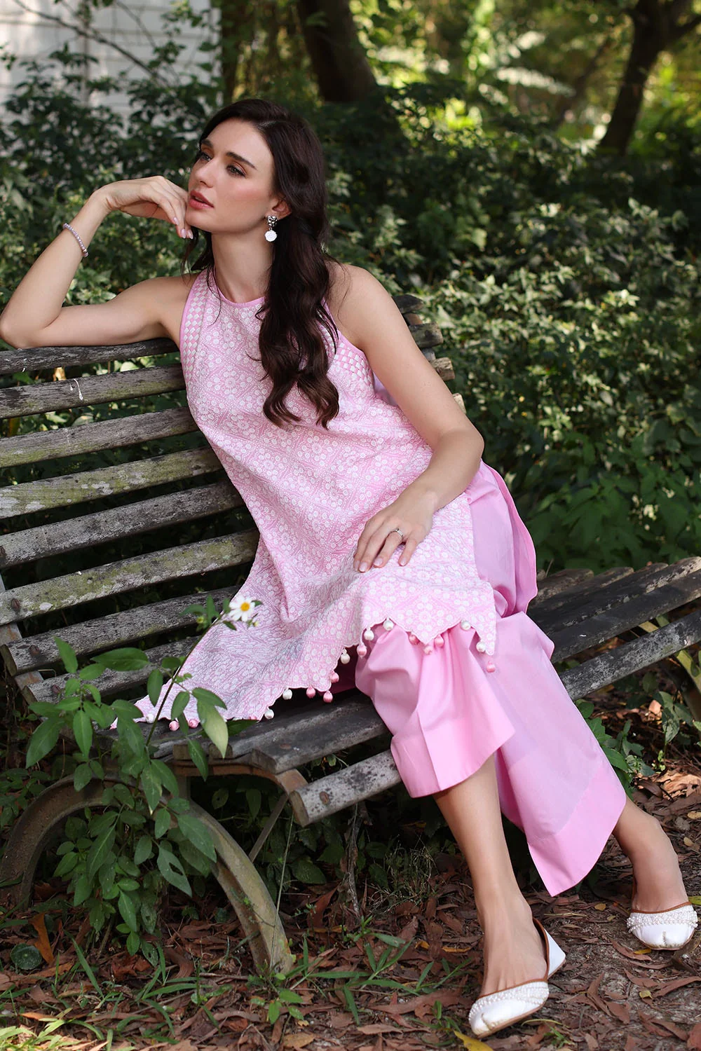 2 Piece Unstitched Embroidered Lawn Shirt with Dyed Trouser - Image 4