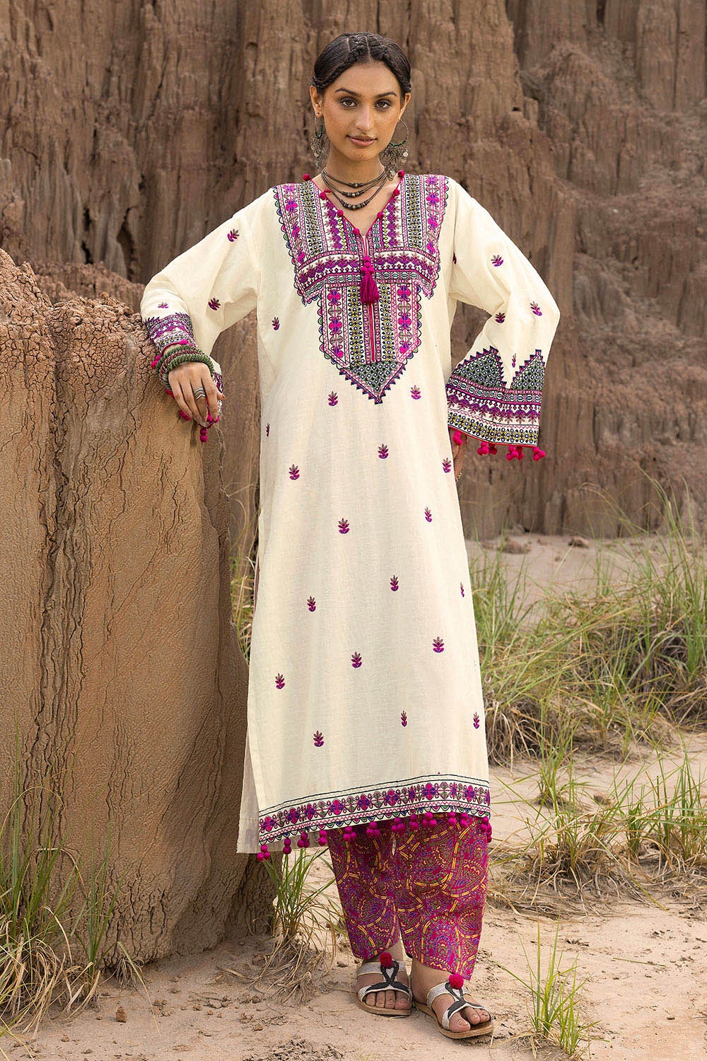 2 Piece Unstitched Embroidered Self Jacquard Suit - Image 7
