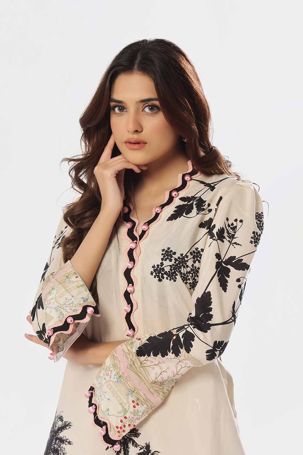 2 Piece Unstitched Printed Jacquard Suit - Image 4