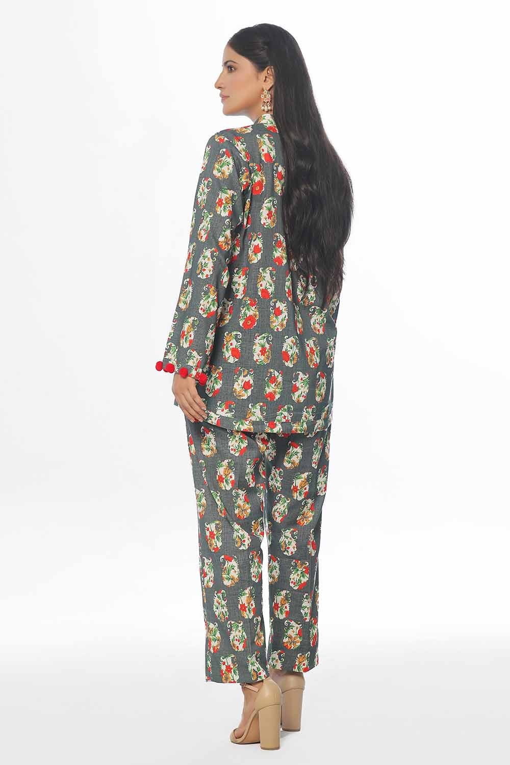 2 Piece Unstitched Printed Khaddar Suit - Image 3