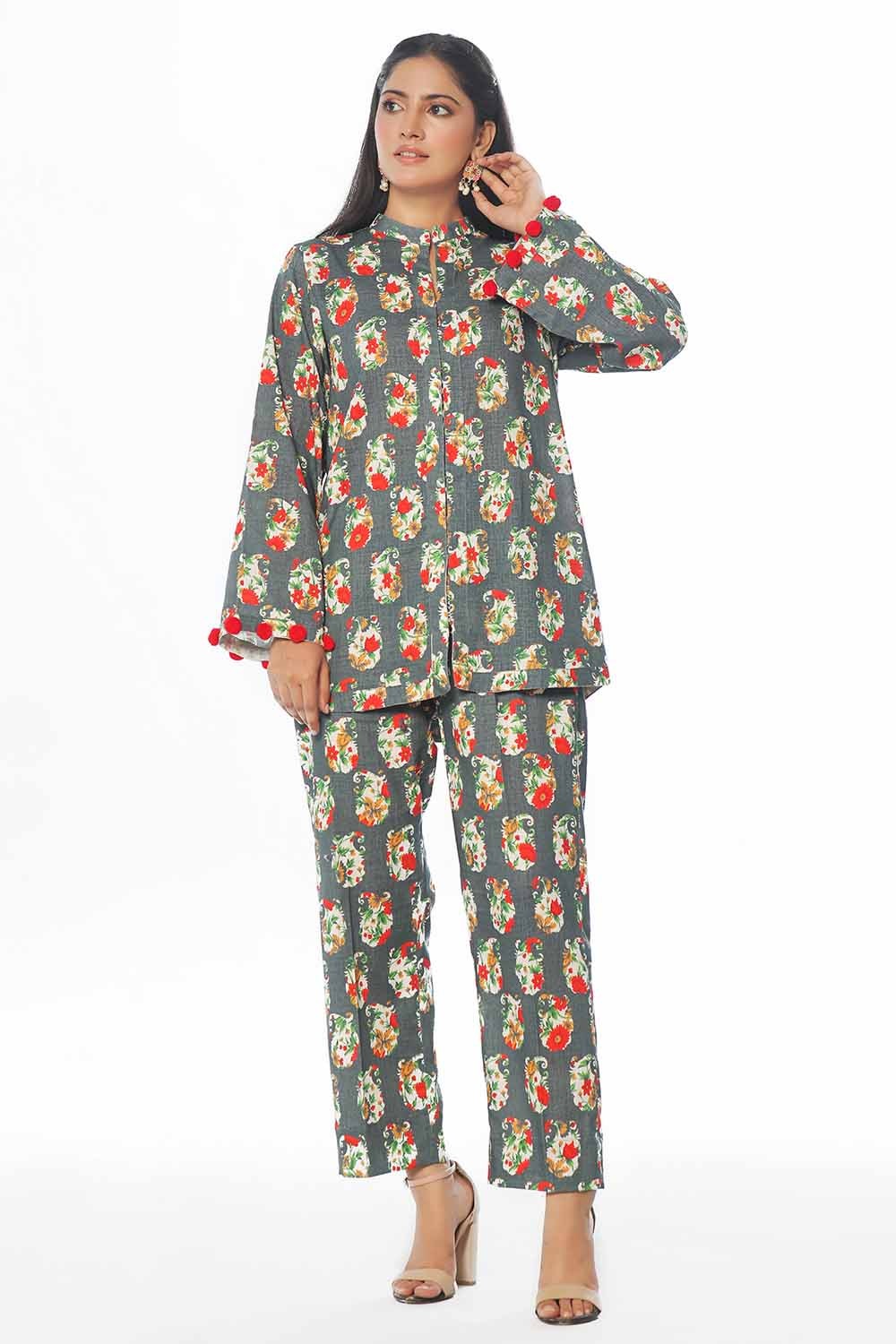 2 Piece Unstitched Printed Khaddar Suit - Image 4