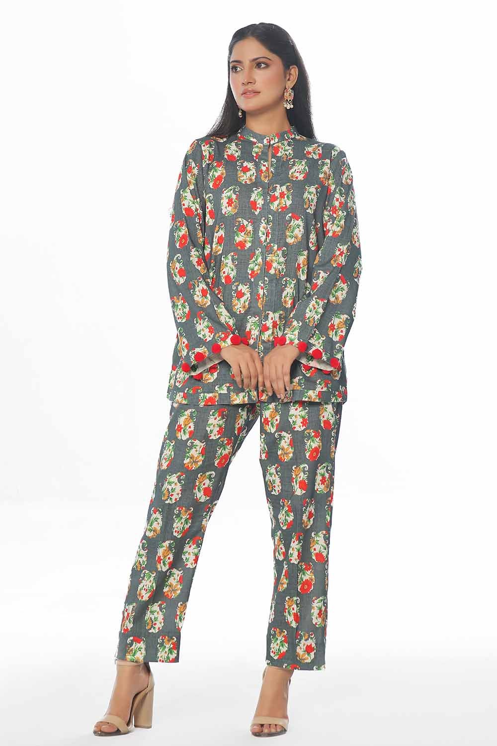 2 Piece Unstitched Printed Khaddar Suit - Image 5