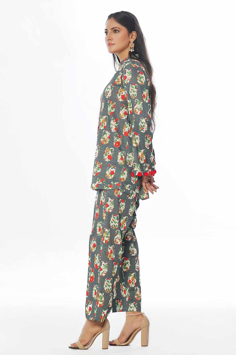 2 Piece Unstitched Printed Khaddar Suit - Image 6