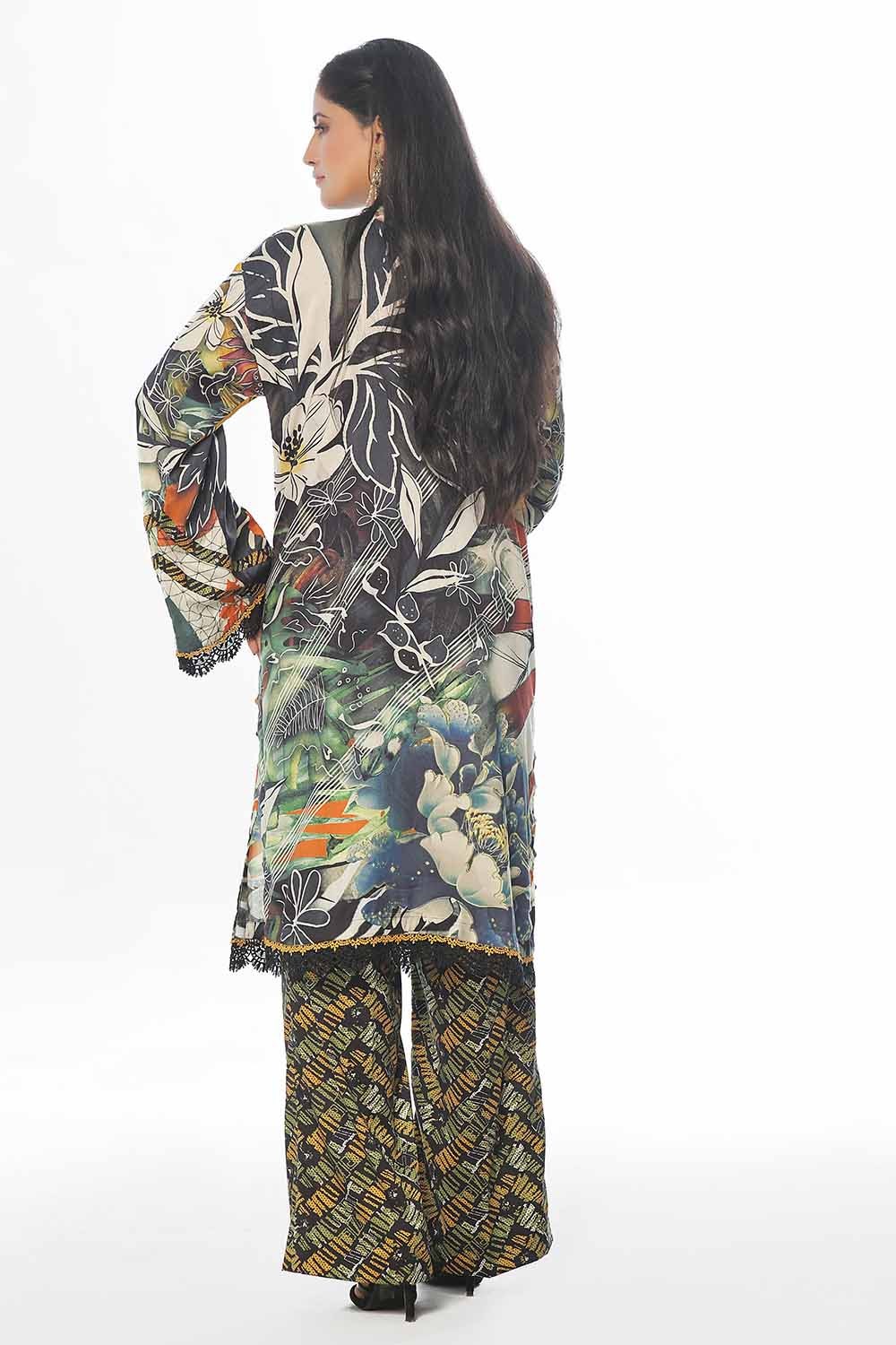 2 Piece Unstitched Printed Linen Suit - Image 4
