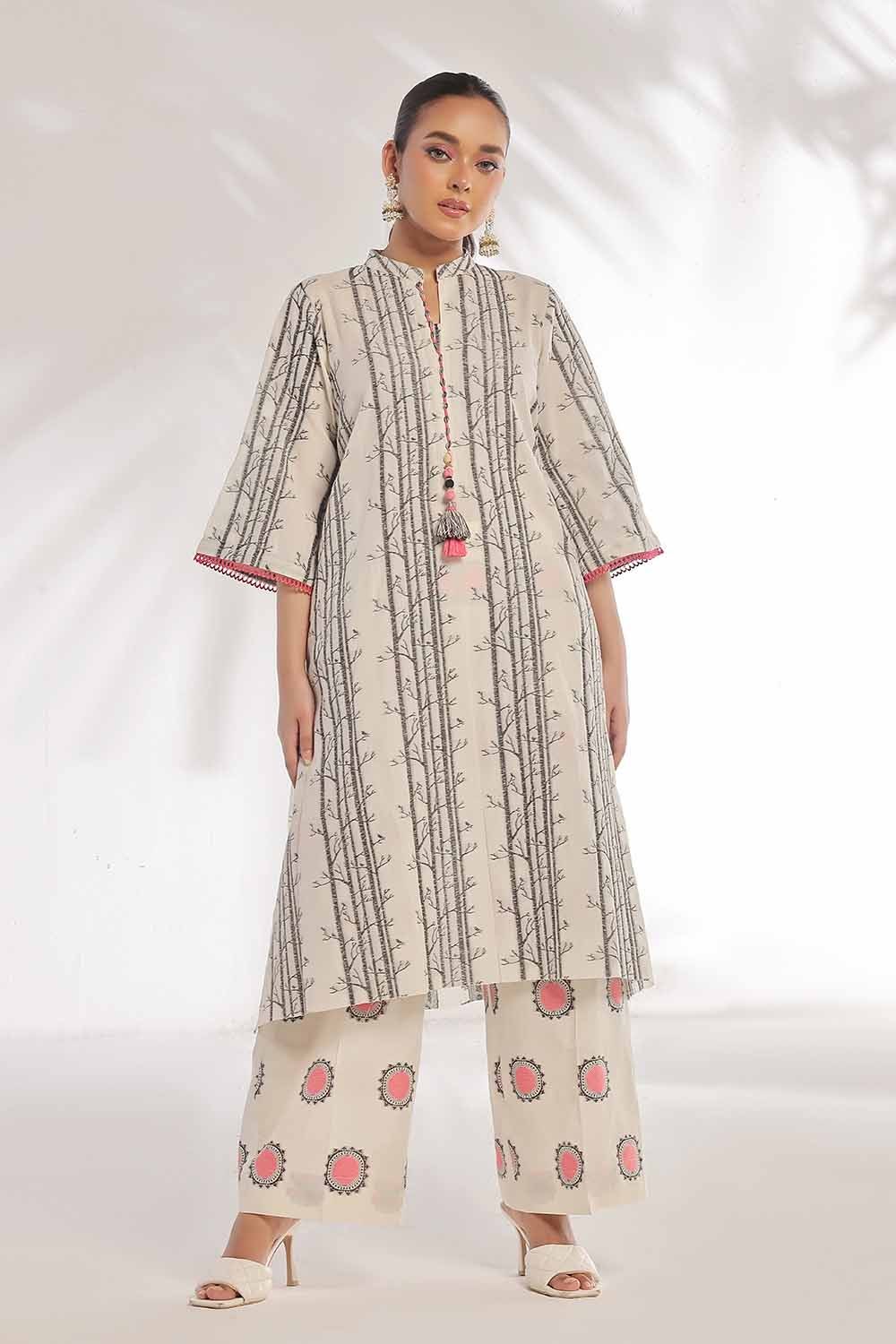 2 Piece Unstitched Jacquard Printed Suit - Image 3