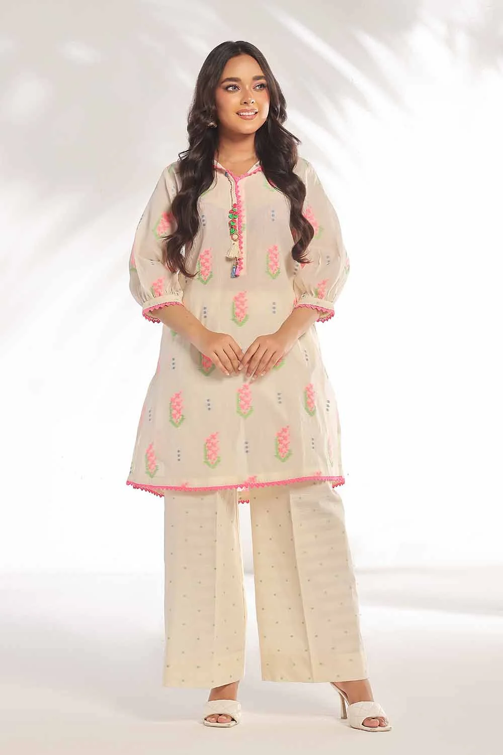 2 Piece Unstitched Jacquard Printed Suit - Image 3