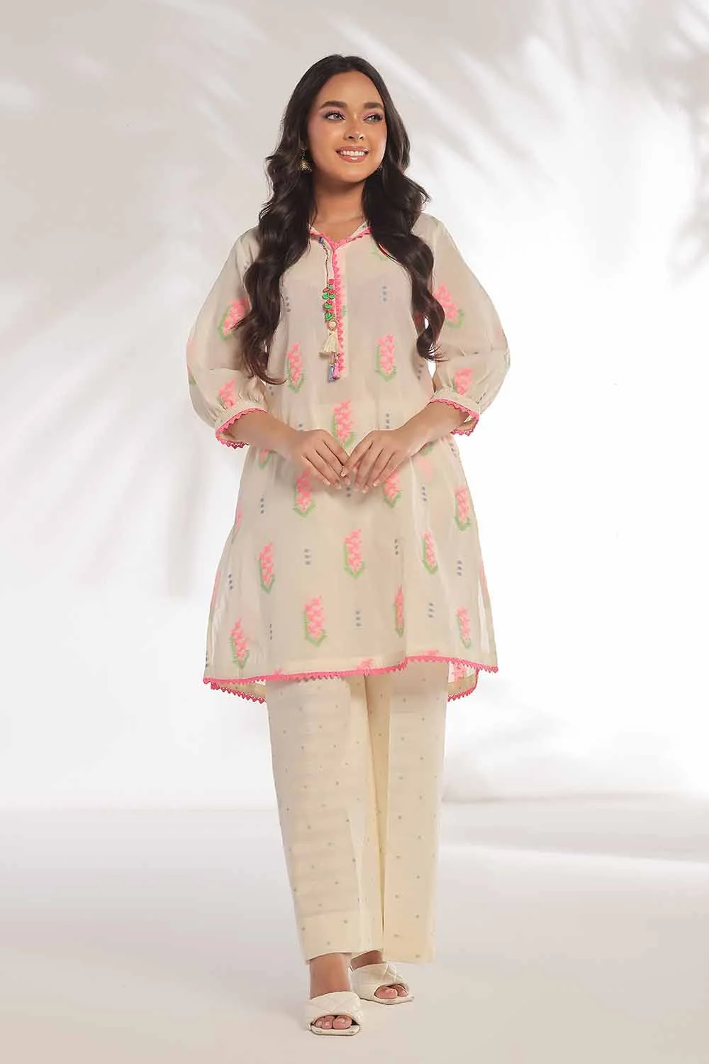 2 Piece Unstitched Jacquard Printed Suit - Image 4