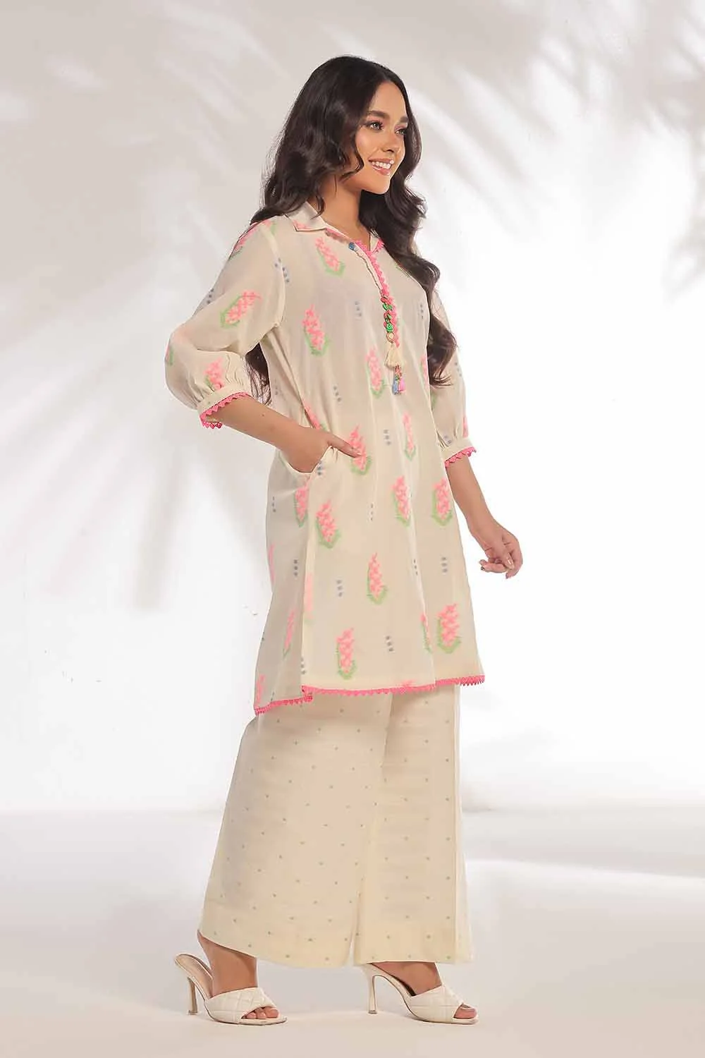 2 Piece Unstitched Jacquard Printed Suit - Image 5