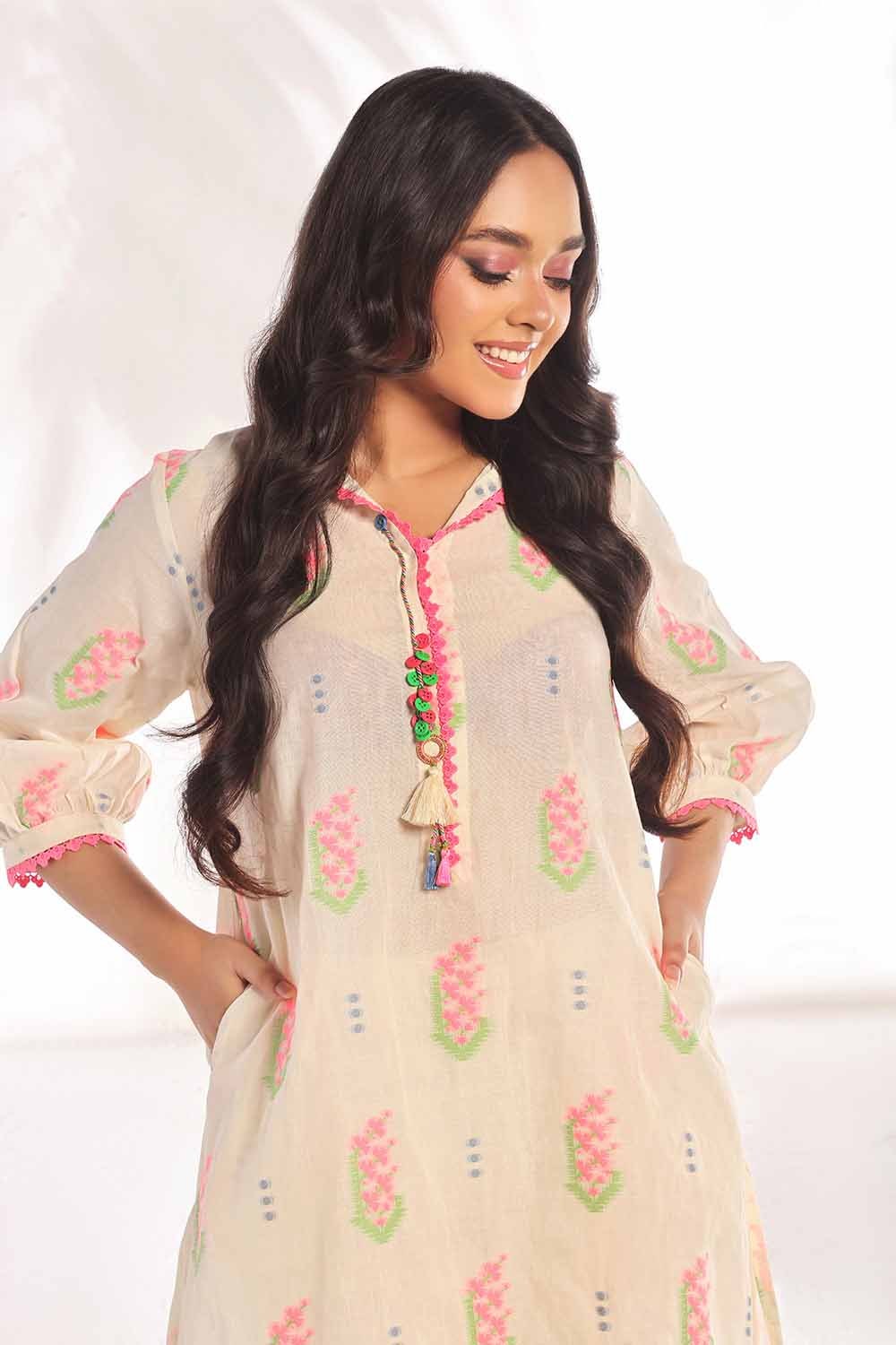 2 Piece Unstitched Jacquard Printed Suit - Image 7