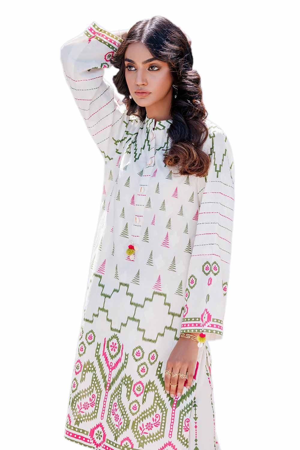 2 Piece Unstitched Jacquard Printed Suit with Lawn Trouser - Image 4