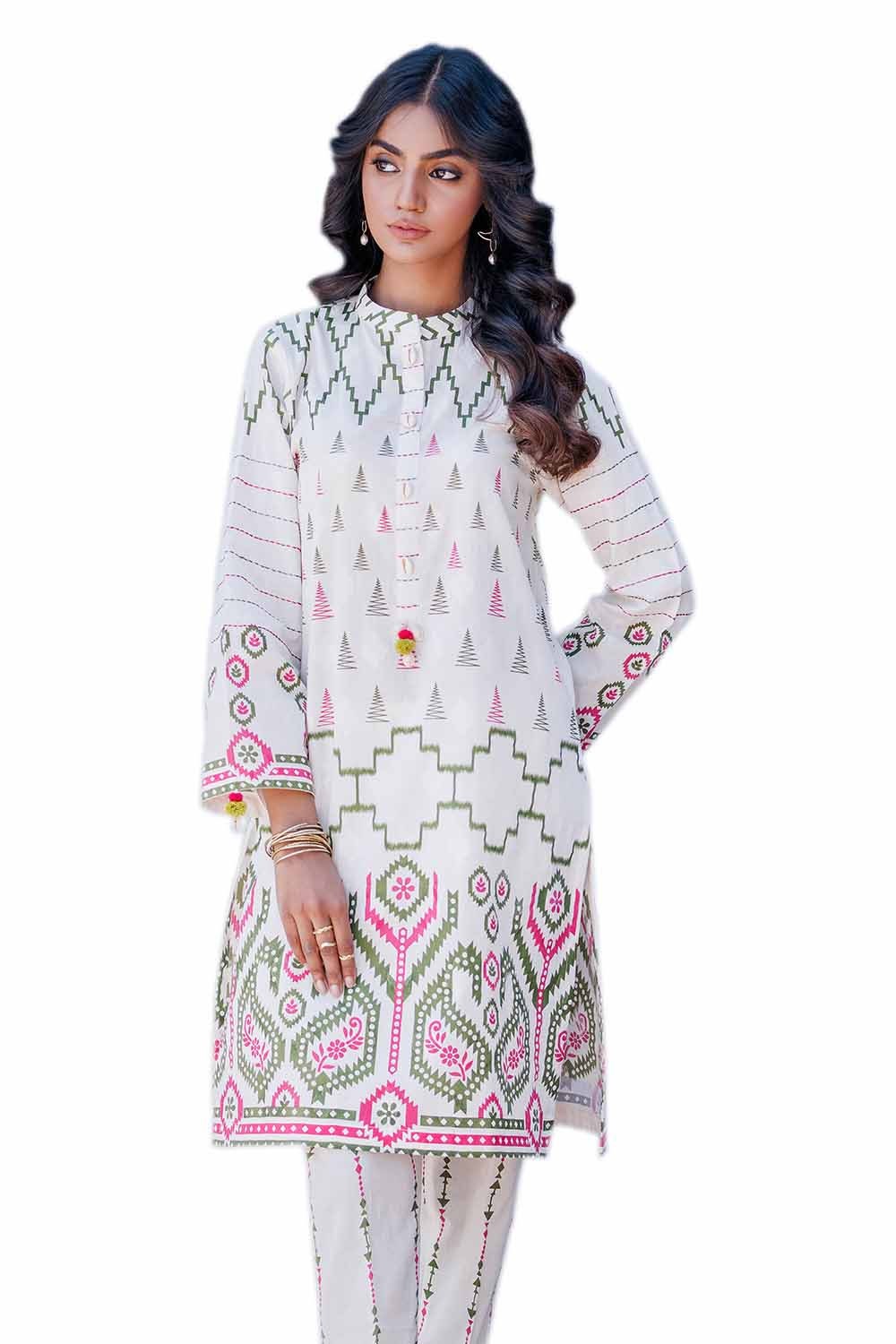 2 Piece Unstitched Jacquard Printed Suit with Lawn Trouser - Image 5