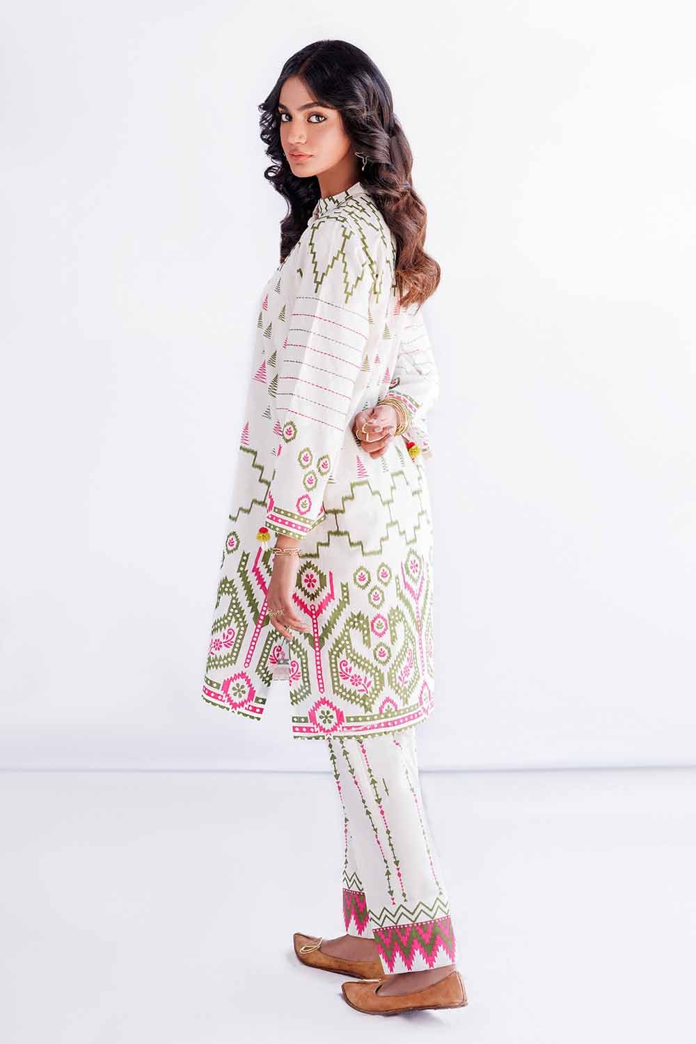 2 Piece Unstitched Jacquard Printed Suit with Lawn Trouser - Image 6