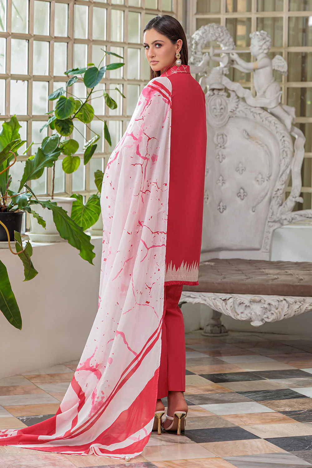 3 Piece Embroidered Lawn Suit with Dupatta - Image 4