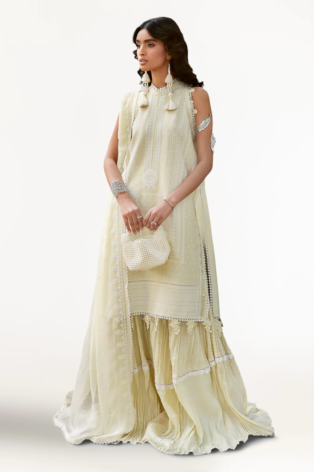 3 Piece Embroidered Lawn Suit with Embroidered Chiffon Dupatta