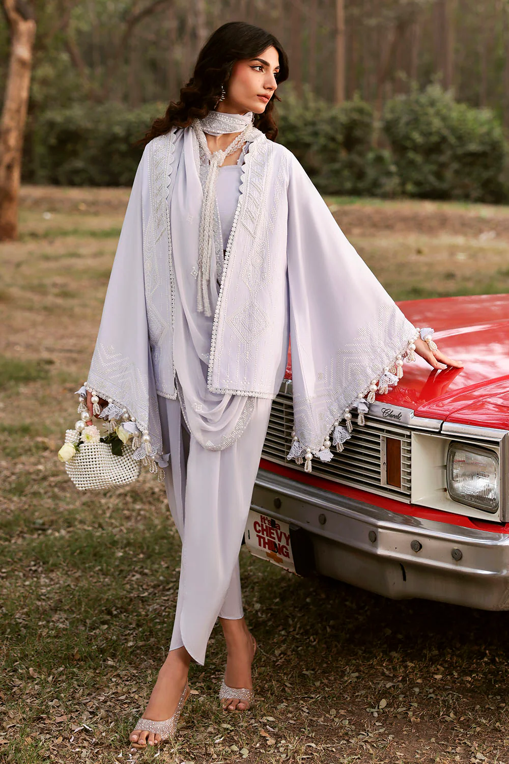 3 Piece Embroidered Lawn Suit with Embroidered Chiffon Dupatta - Image 6