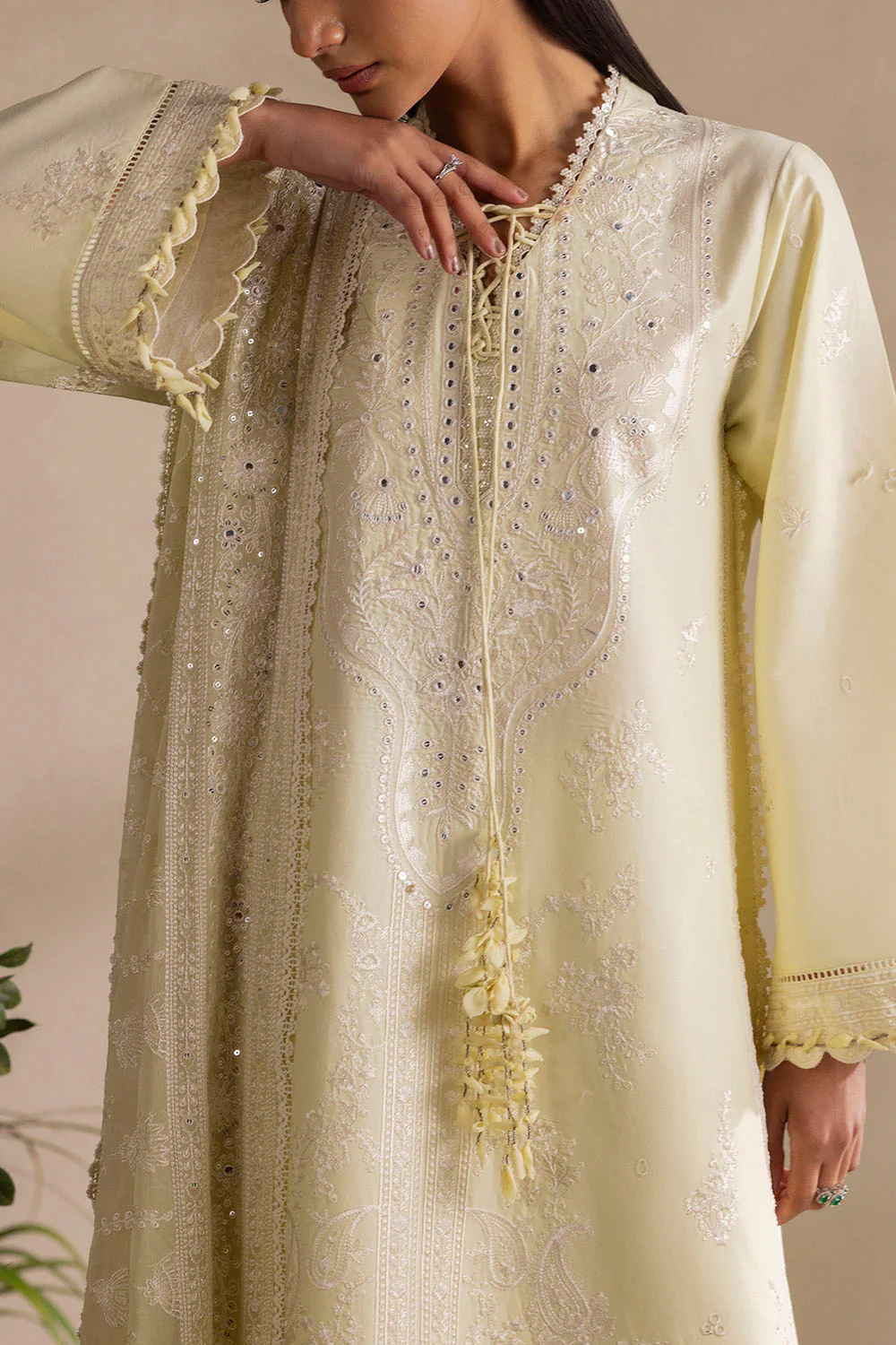 3 Piece Embroidered Lawn Suit with Embroidered Chiffon Dupatta - Image 2