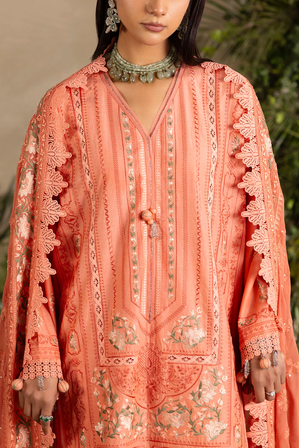 3 Piece Embroidered Lawn Suit with Embroidered Chiffon Dupatta - Image 2
