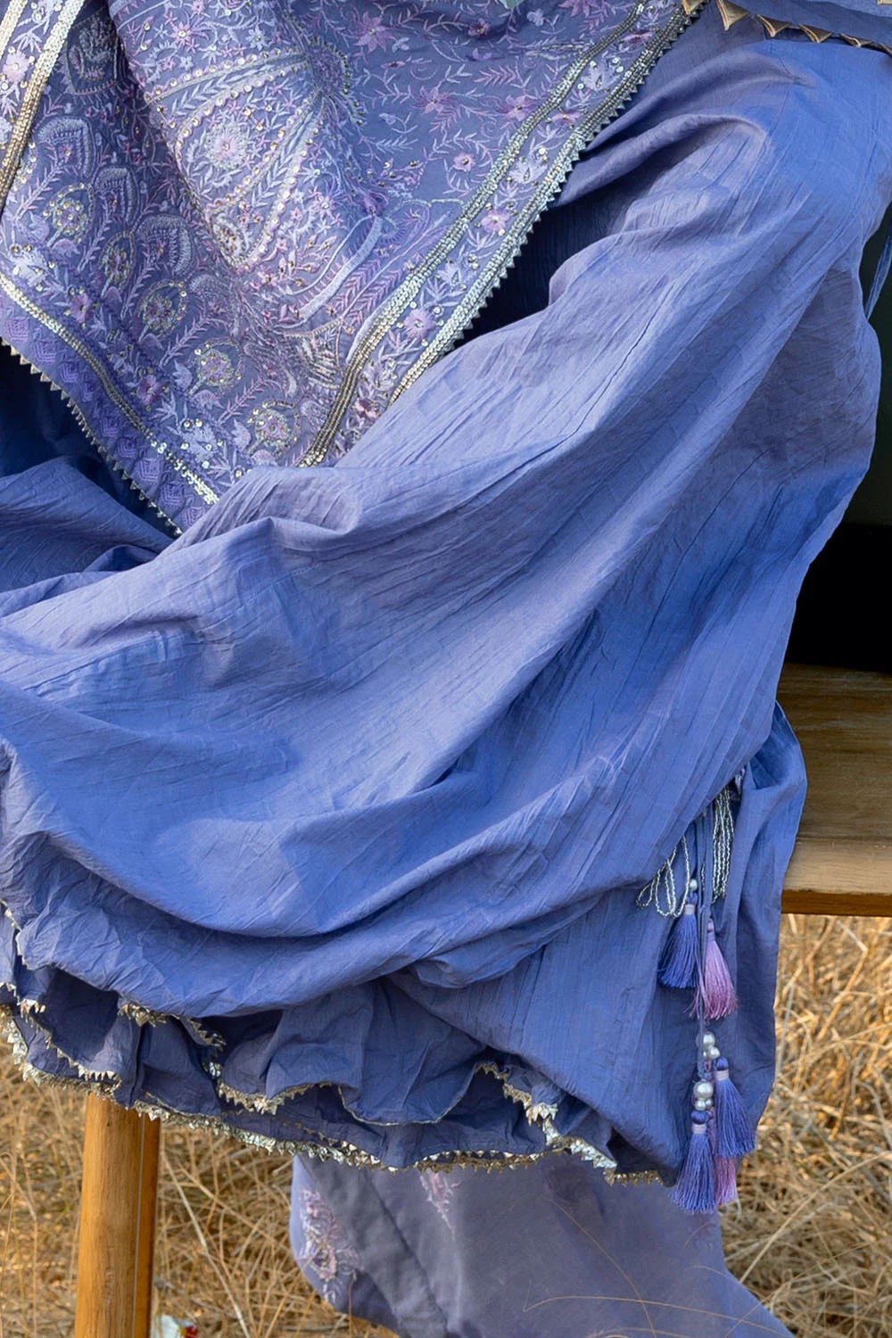 3 Piece Embroidered Lawn Suit with Embroidered Cotton Net Dupatta - Image 5