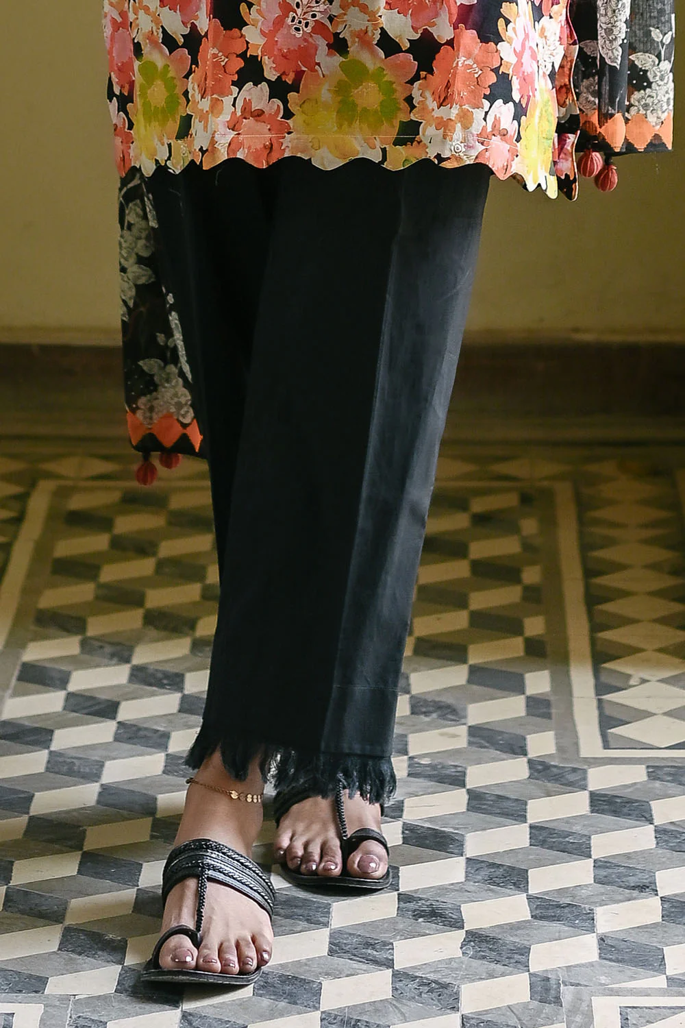 3 Piece Embroidered Printed Lawn Suit with Denting Lawn Dupatta and Neckline - Image 6