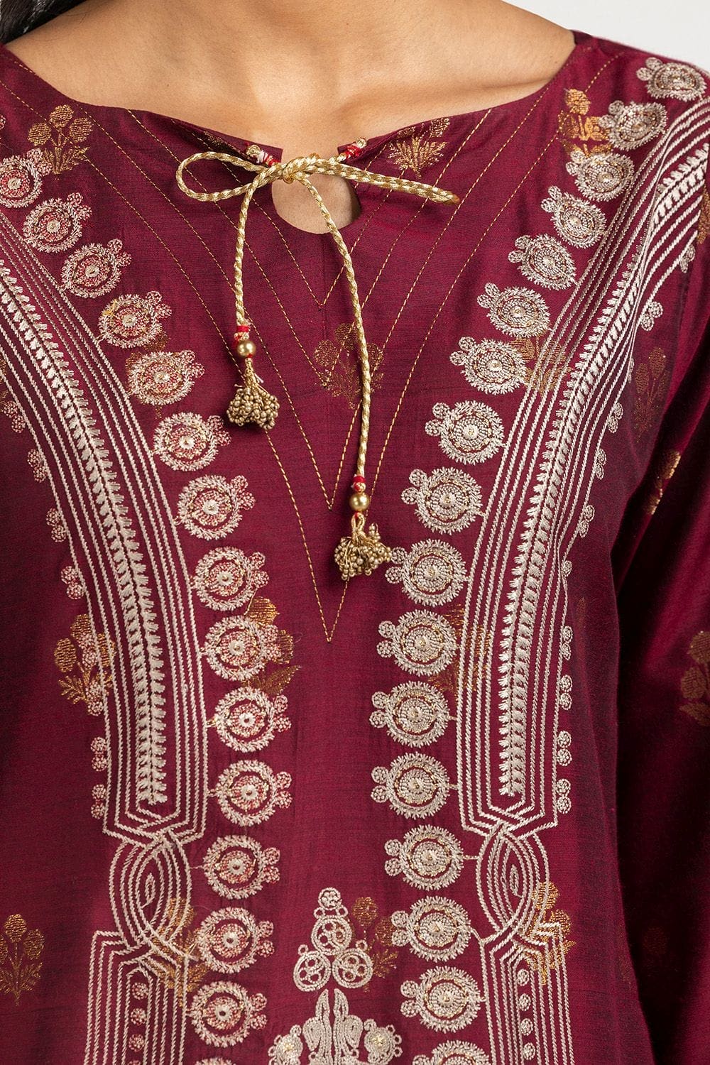 3 Piece Jacquard Embroidered Suit - Image 2