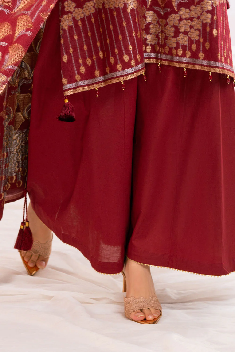 3 Piece Jacquard Suit with Dupatta - Image 5