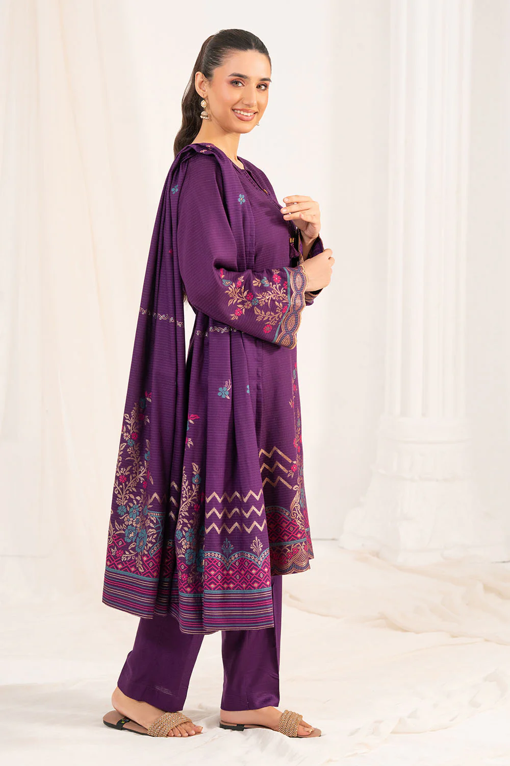 3 Piece Jacquard Suit with Dupatta - Image 3