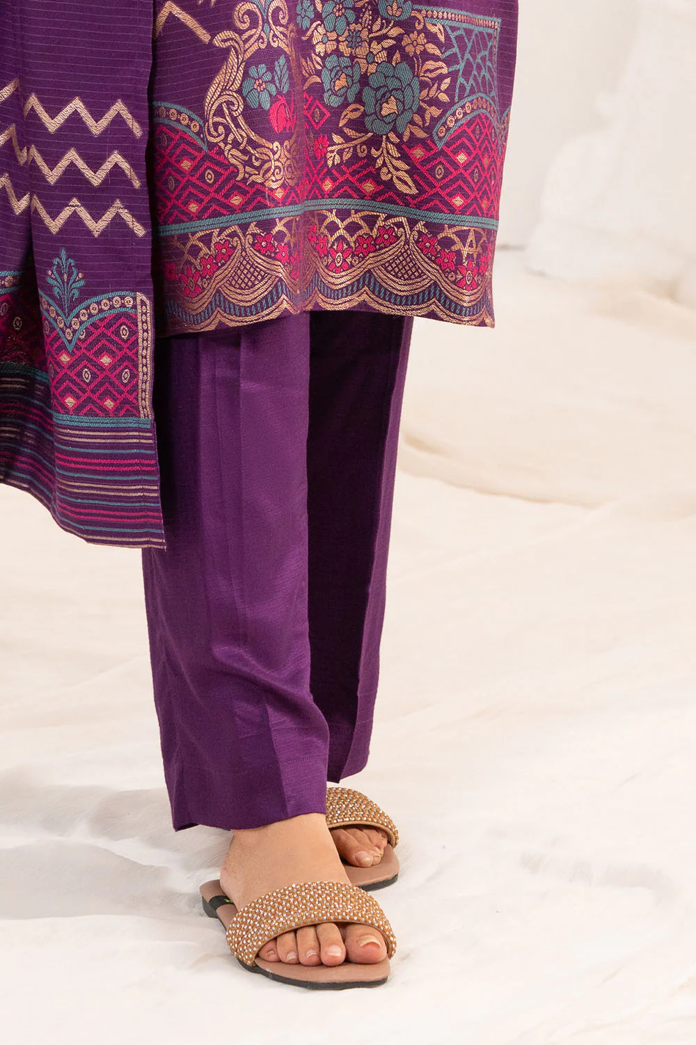 3 Piece Jacquard Suit with Dupatta - Image 5