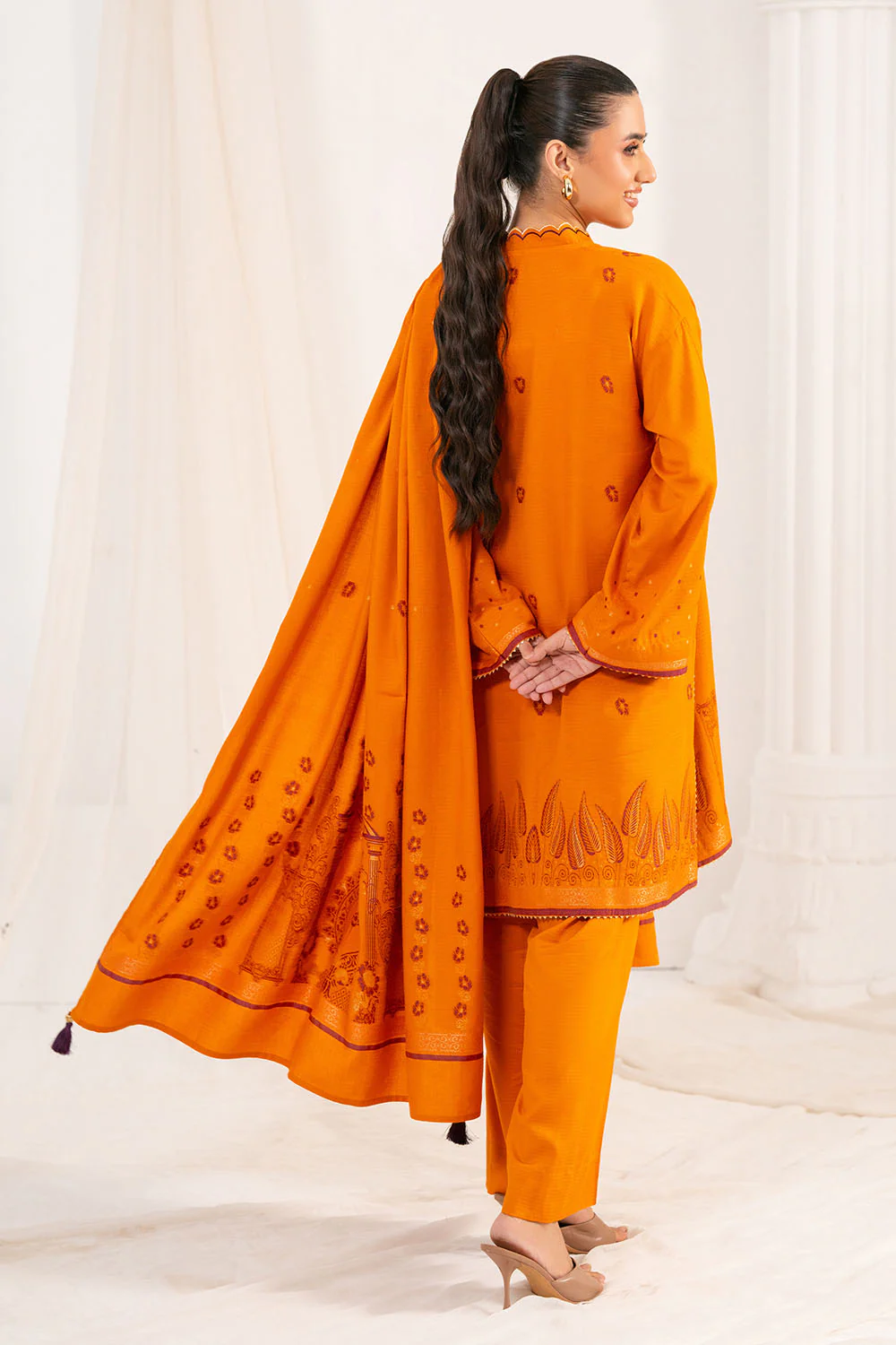 3 Piece Jacquard Suit with Dupatta - Image 4