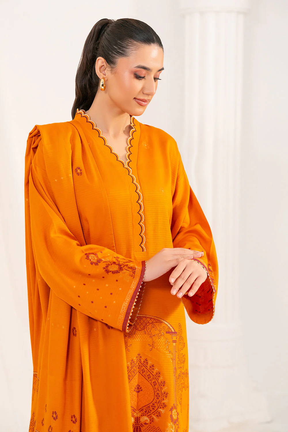 3 Piece Jacquard Suit with Dupatta - Image 6