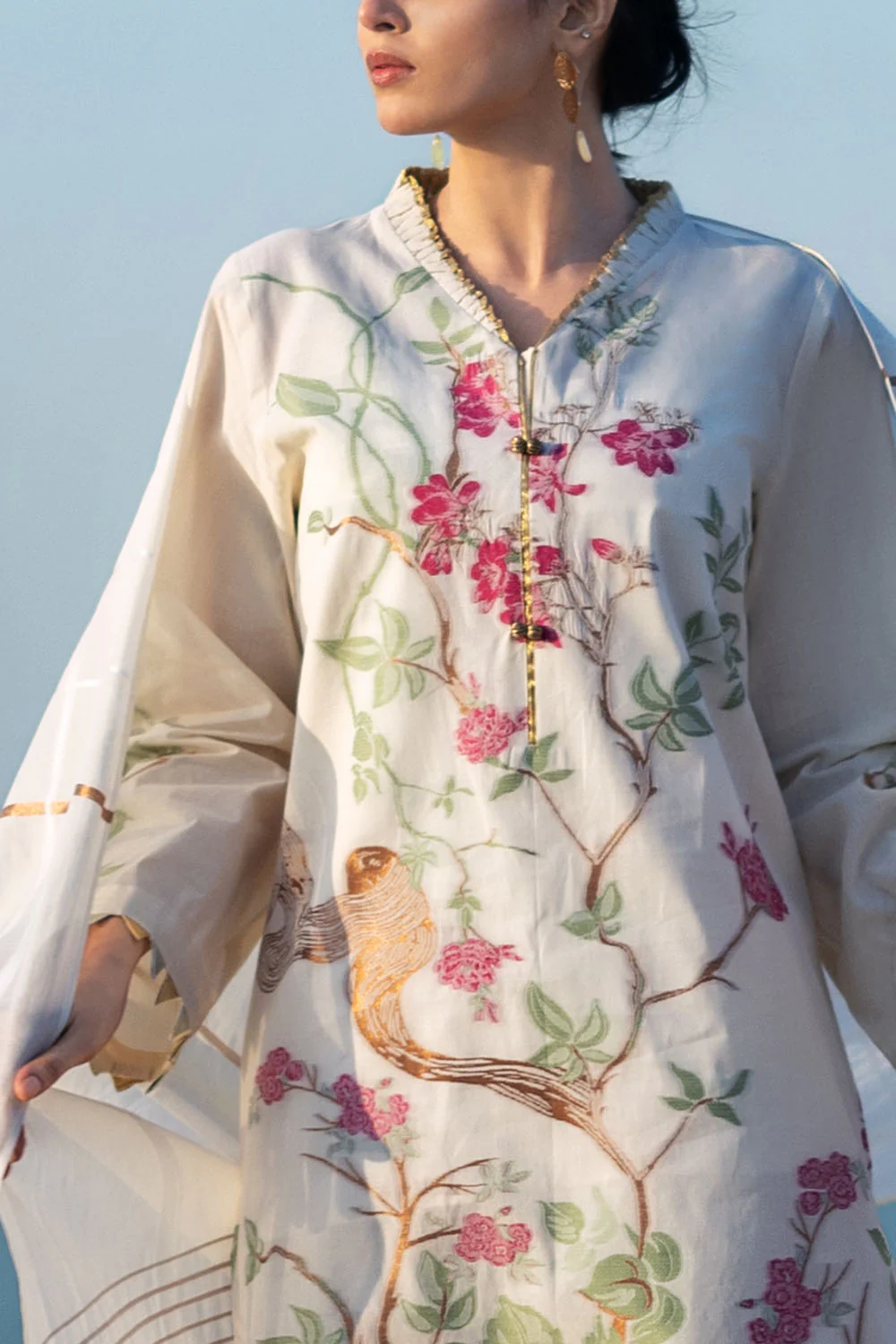 3 Piece Jacquard Suit with Jacquard Dupatta - Image 2