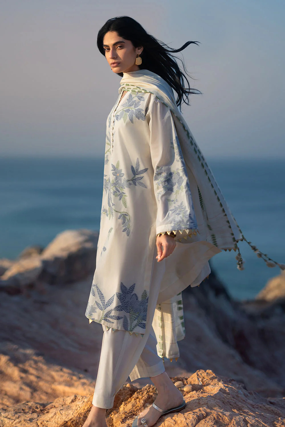 3 Piece Jacquard Suit with Jacquard Dupatta - Image 3