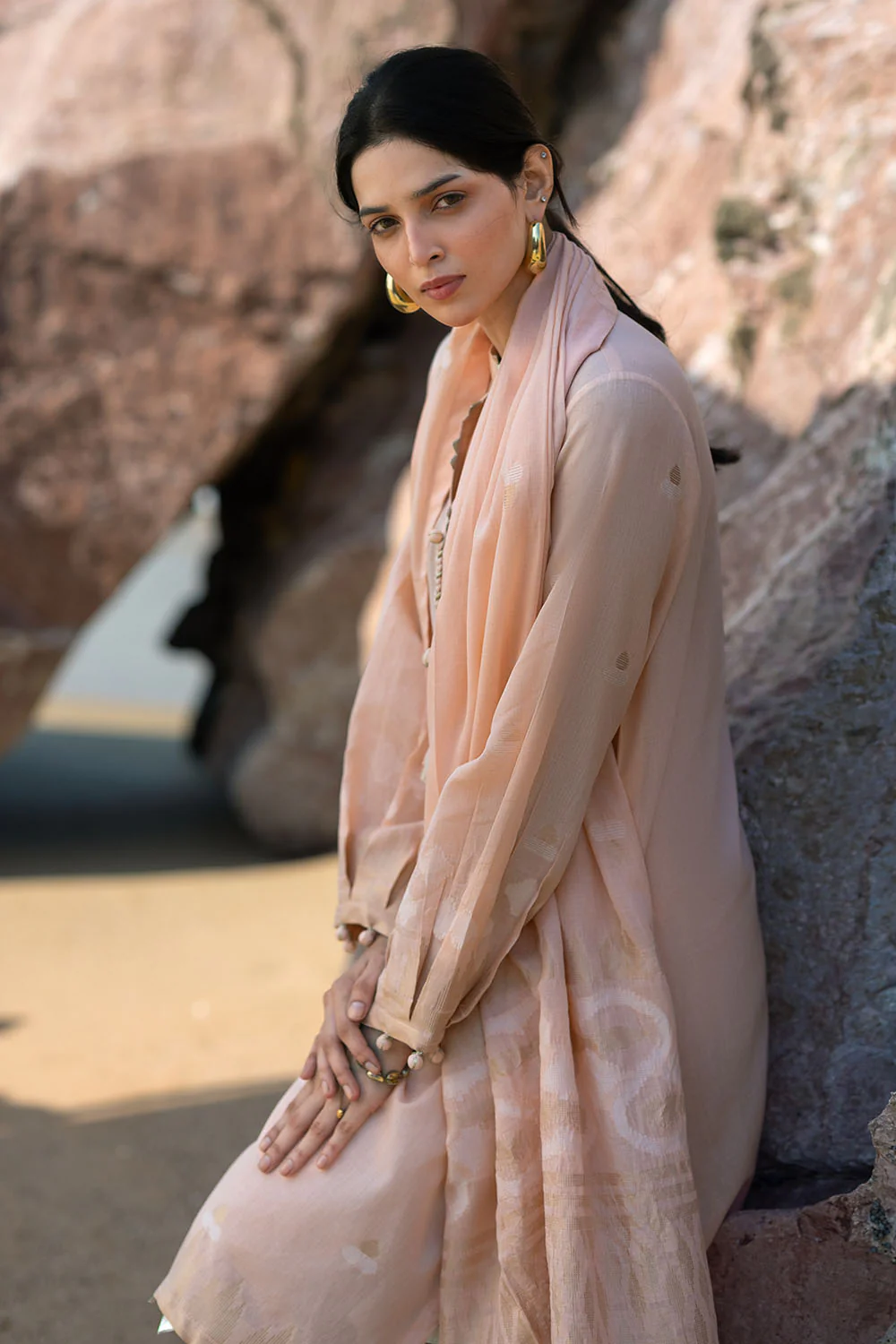 3 Piece Jacquard Suit with Jacquard Dupatta - Image 3