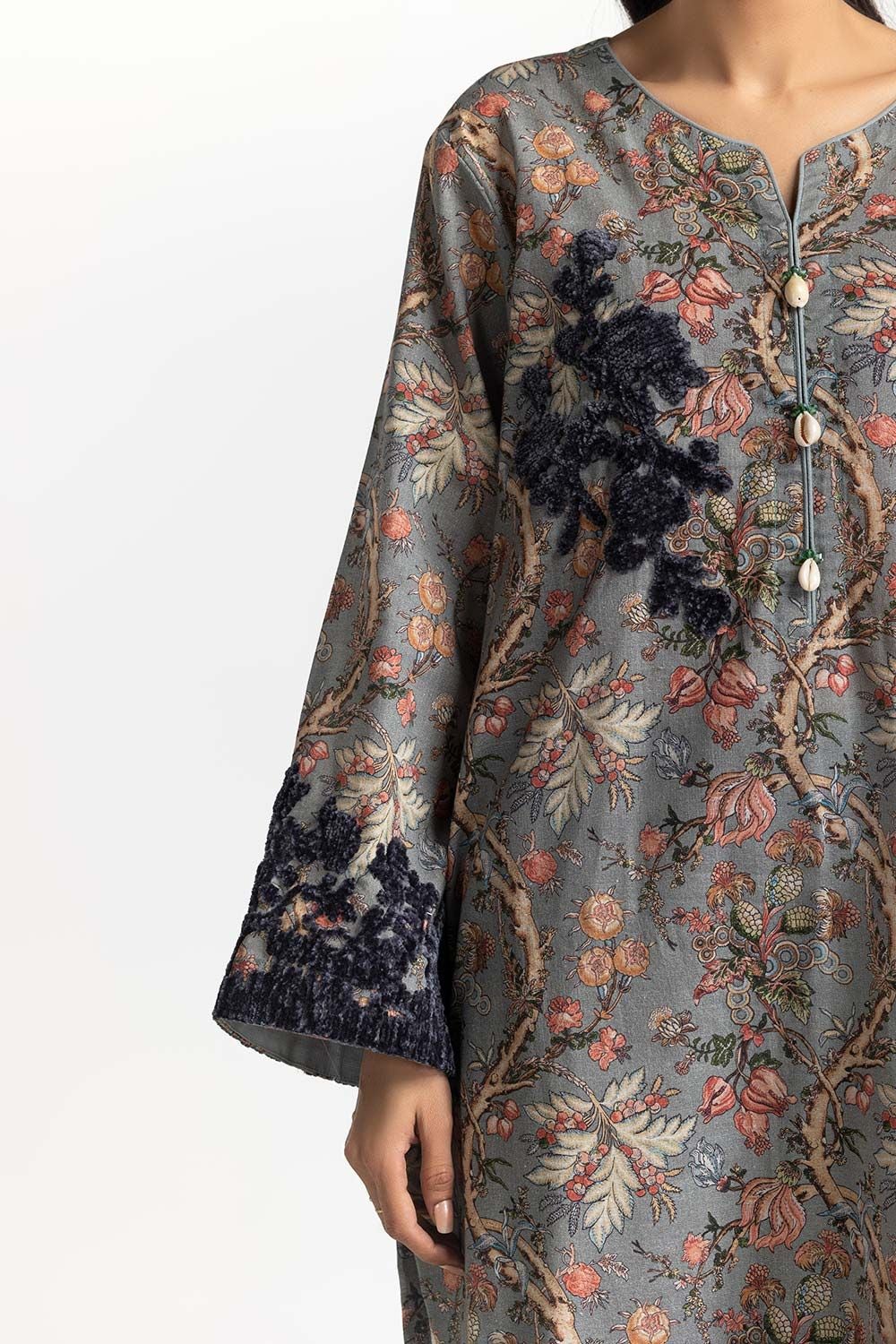 3 Piece Khaddar Printed With Embroidered Suit - Image 4