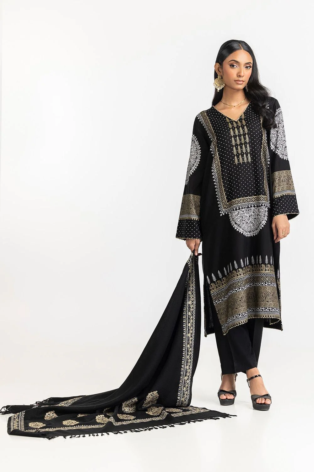 3 Piece Lacquer Printed Suit