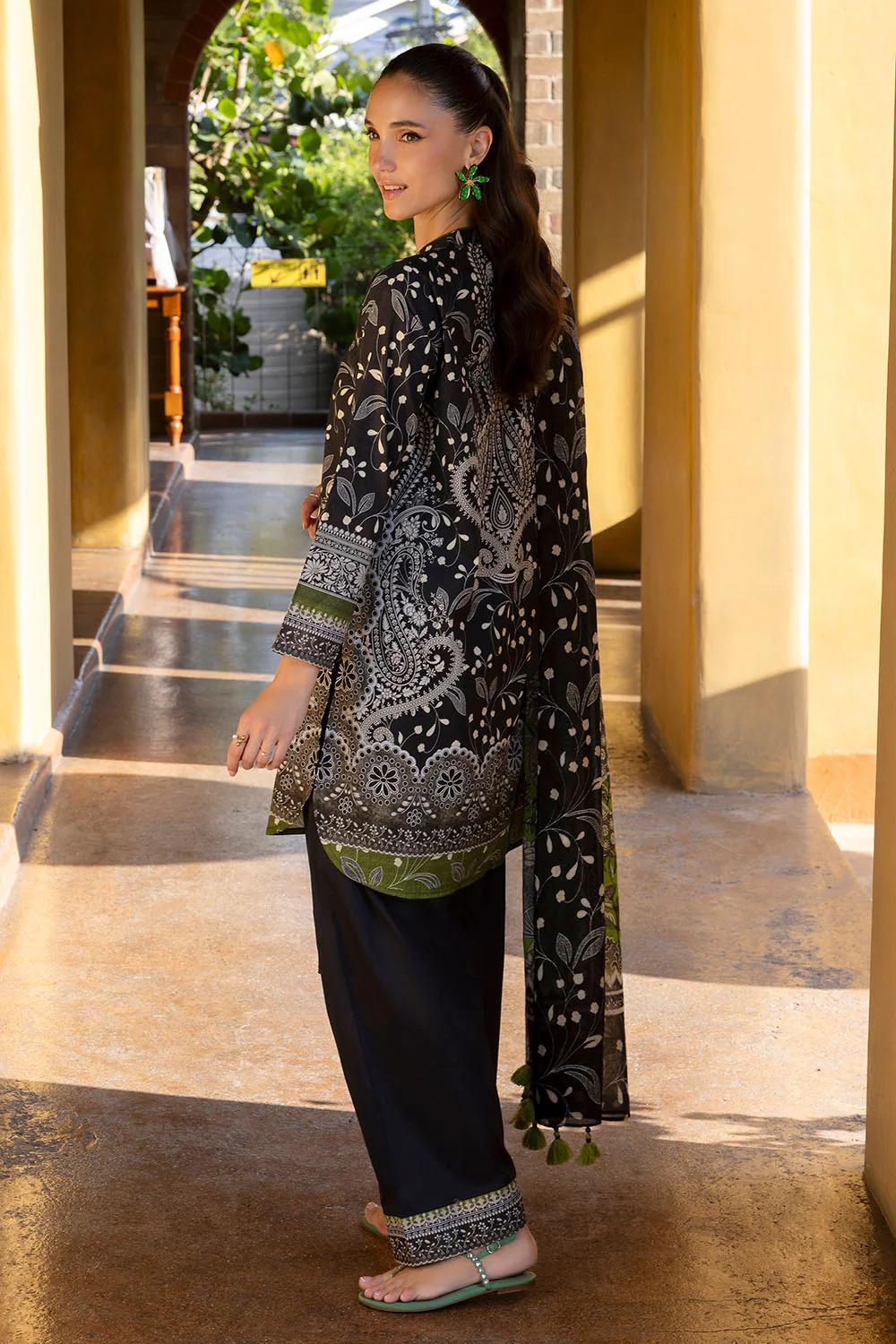 3 Piece Printed Cambric Suit with Lawn Dupatta - Image 4
